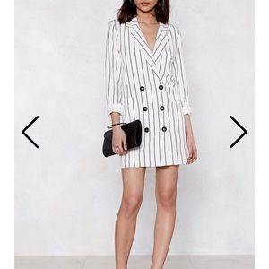 Black and white striped tuxedo dress!